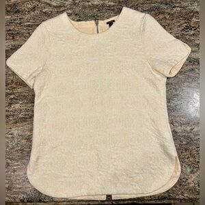 J. Crew Cream Short Sleeve Top